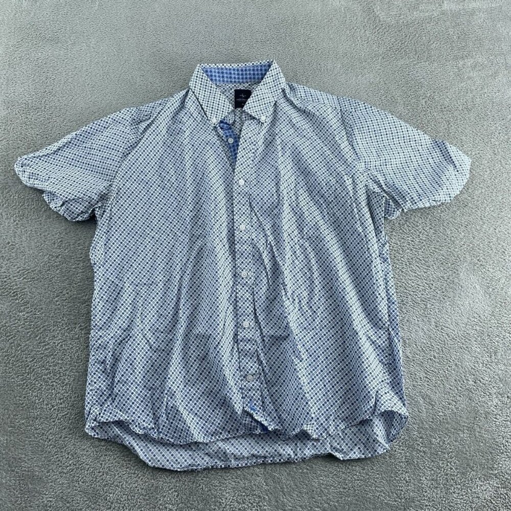 Tailorbyrd Collection Mens XL  Button-Down Shirt Blue 100% Cotton 4354